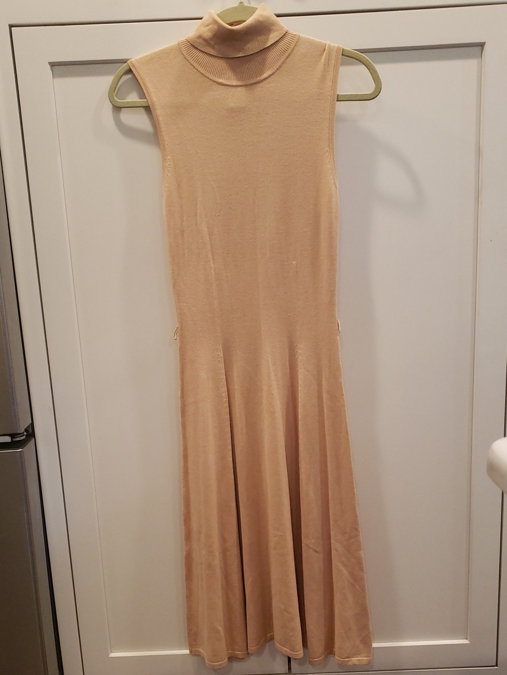 Worthington Sleeveless Turtleneck Midi Dress in Beige